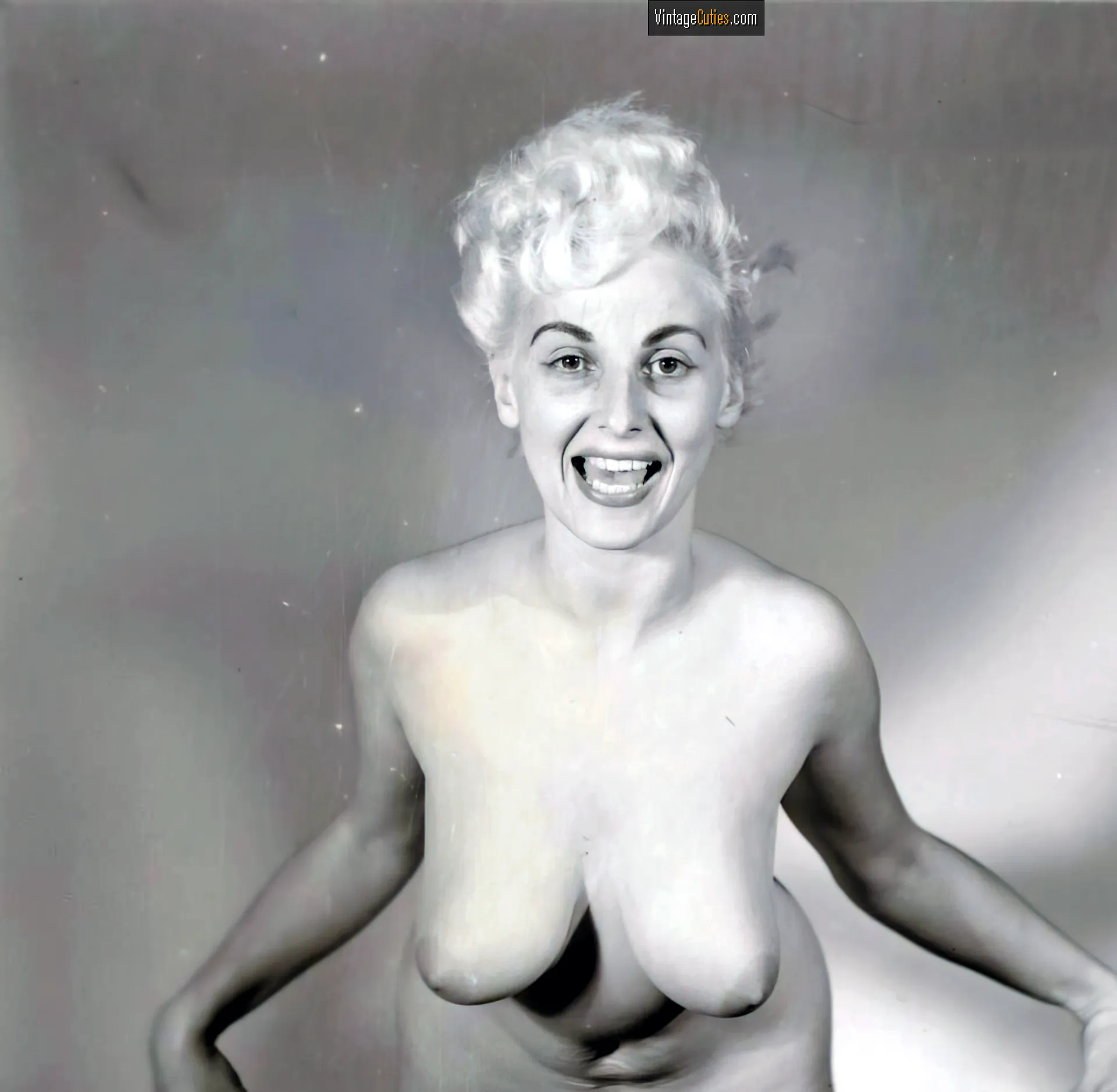 Blonde Donna May Brown with soft tits and puffy nipples